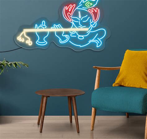 Light Up Your Devotion: Krishna Neon Signs for Home and Temple – The ...