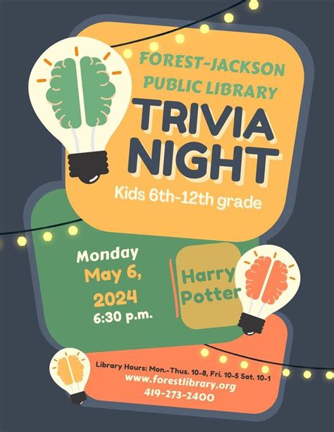 Teen Trivia Night, 102 W Lima St, Forest, OH, United States, Ohio 45843 ...