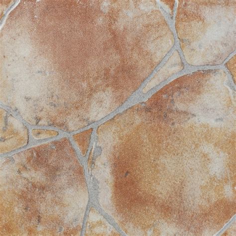 FLOORS 2000 12-Pack 13" x 13" River Rock Red Glazed Porcelain Floor ...