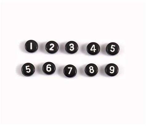 Number Beads Digits Black and White Monochromatic 7mm/0.3 Bulk Lot 10 ...