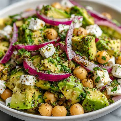Chickpea Feta Avocado Salad | Simple Tasty Recipes