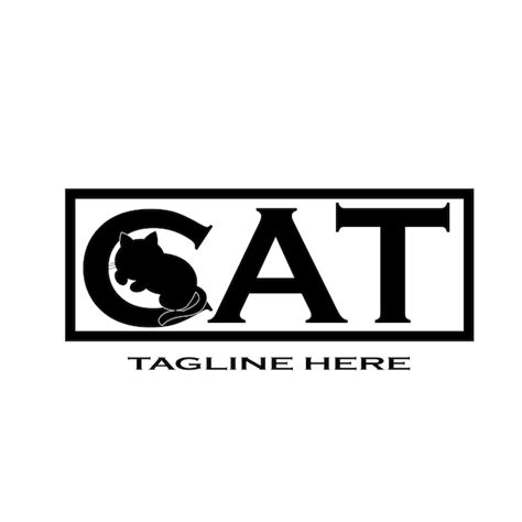 Katzentextlogo mit Katzensilhouette Abbildung des Katzennamenlogos ...