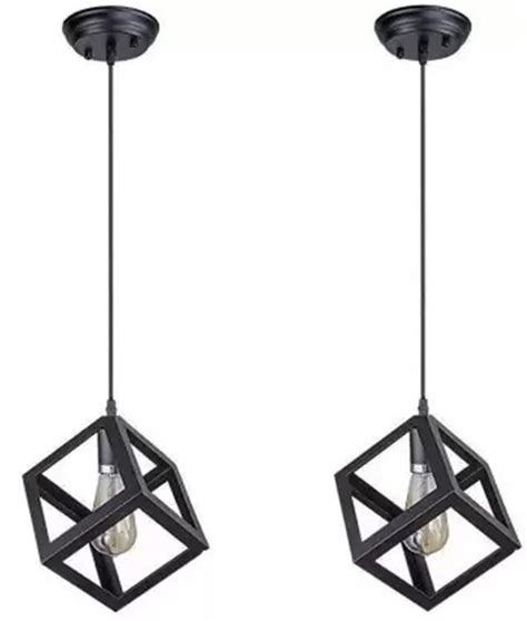 Buy Diktmark Cube Ceiling Pendant Light Metal Square Hanging Pendant ...
