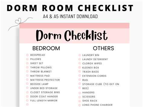 Dorm Room Checklist The Ultimate College Dorm Checklist The