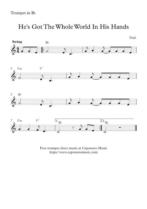 Easy Sheet Music For Beginners: Free easy trumpet sheet music | He's ...