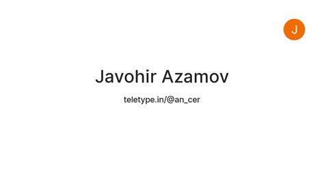 Javohir Azamov — Teletype