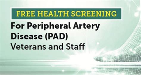 *REGISTRATION FULL* Free health screening: Peripheral Artery Disease ...