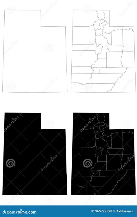 Utah Map Sets, Utah Administrative Map, Utah Outline And Counties State ...