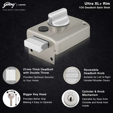 Godrej XL + Rim Deadbolt 1 CK Lock - Buy Godrej XL + Rim Deadbolt 1 CK ...