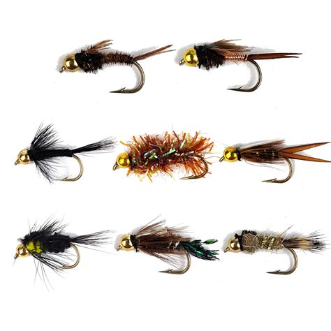 Shark Shooter 16pcs Bead Head Flies Mayflies Nymph Flies Fly Fishing ...