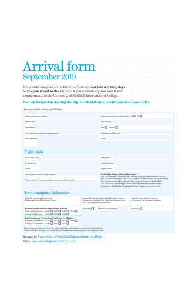 Rezultat imagine pentru Arrival Form