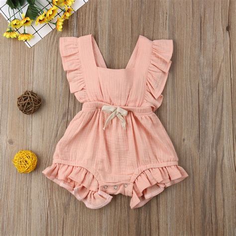 2019 Brand New Infant Newborn Baby Girls Ruffle Rompers One-Pieces ...