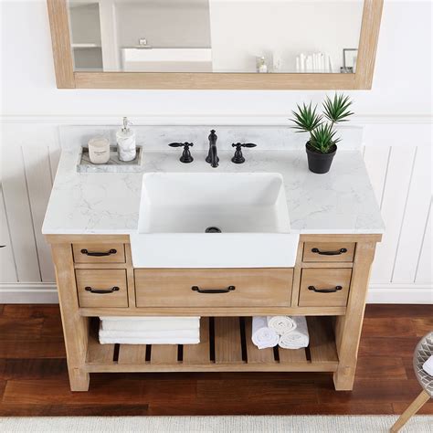 Farm Sink Bathroom Vanity Blue Mid Century Beach Rustic Modern