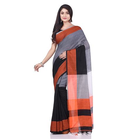 dB DESH BIDESH Women's Bengal Handloom Pure Cotton Saree Fancy Color ...