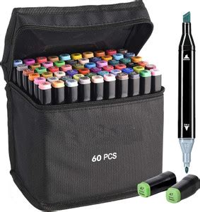 Flipkart.com | Soucolor 60 Pcs Alcohol Coloring Markers Pen Set Dual ...