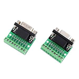 MagiDeal RS232 RS485 D-Sub DB9 Female / Male Adapter to 9 Pin Terminal ...