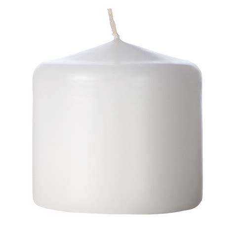 2x2 Unscented White Button Pillar Candle - Mini Pillar