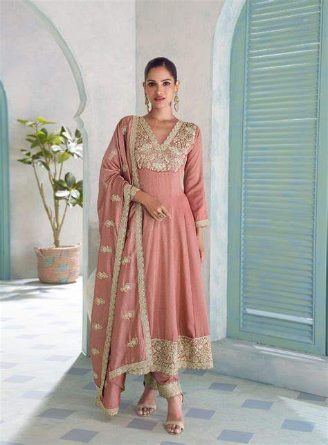 Vihanika 10446A To D Readymade Premium Silk Embroidery Worked Gown