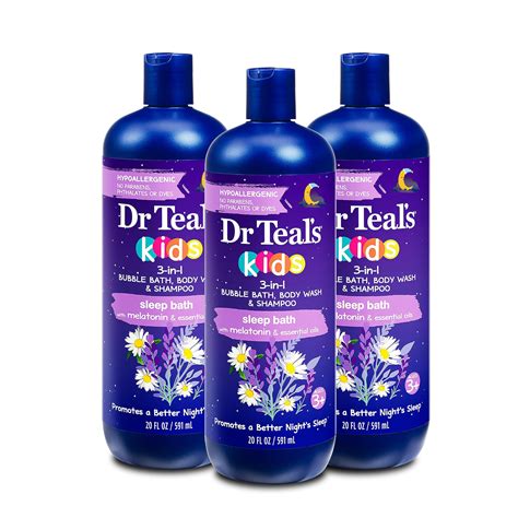 Dr Teal's Hypoallergenic Kids 3-In-1 Bubble Bath, Body Wash & Shampoo ...