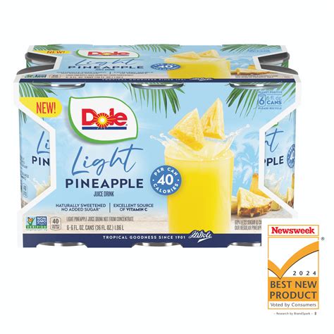 Dole Light Pineapple Juice Drink, 6 fl oz Cans (6 Count) - Walmart.com