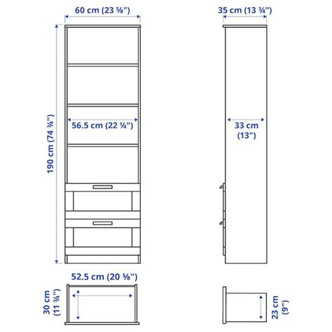 BRIMNES Bookcase, black, 60x190 cm - IKEA