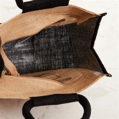 Buy Livia Printed Lunch Bag - Jute - Beige- 25.5 x 25.5 x 15 cm- from ...