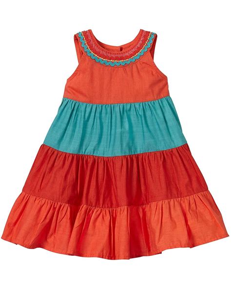 Buy Girls Sleeveless Tiered Dress - Red Online at Best Price | Mothercare
