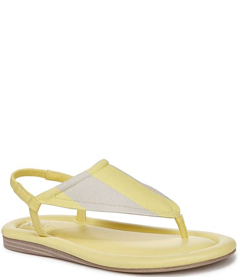 Franco Sarto Jocelyn Striped Twill Slingback Thong Sandals | Dillard's