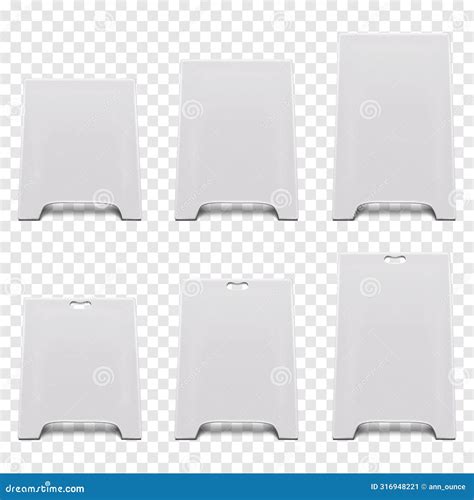 Sandwich White Board Front View Realistic Vector Mockup. Blank A-frame ...