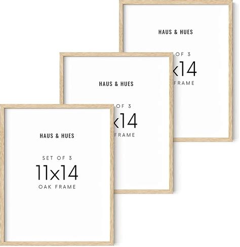 Haus and Hues 11"x14" Beige Oak Wood Frames Set of 3 - 11x14 Wood Frame ...