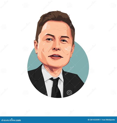 Caricature of Elon Musk, for Avatar Profile Picture Editorial Image ...