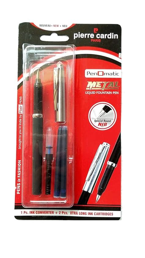 DTL Company Pierre Cardin Penomatic Metal Fountain Pen with 2 Ink ...