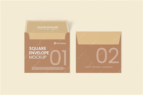 Premium PSD | Square envelope mockup design