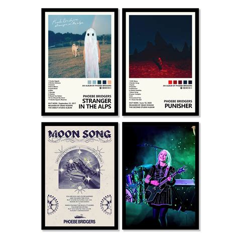 Buy JayPerArt Phoebe Bridgers 4 Pcs Album Cover Music s for Room ...