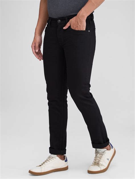 Colorplus Black Solid Mid Rise Slim Fit Cotton Blend Jeans – MyRaymond