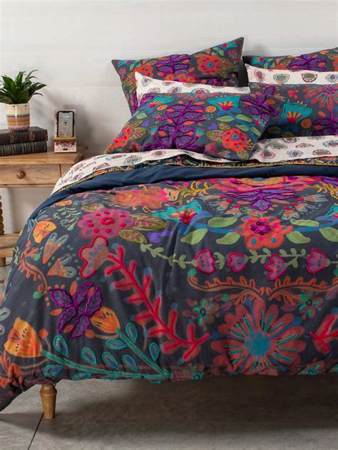 Catalina Cotton Shams, Set of 2 - Midnight Garden - King | Cotton duvet ...