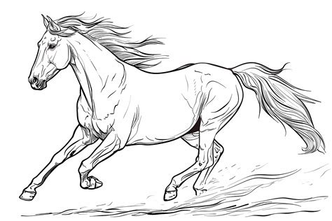 Premium Photo | Vector horse outline drawing for design purposes