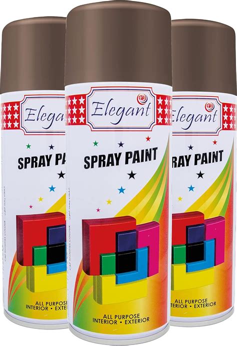 Elegant Spray Paint – Brown – 400ML – PACK OF 3, 3-Pack (400ML x 3 Pcs ...
