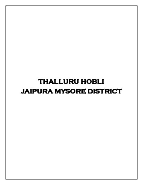 Thalluru Hobli - prpject - Visual Arts SL - THALLURU HOBLI JAIPURA ...
