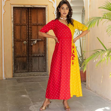Bandhej Print Beautiful Dress – Roohaniyat Jaipur