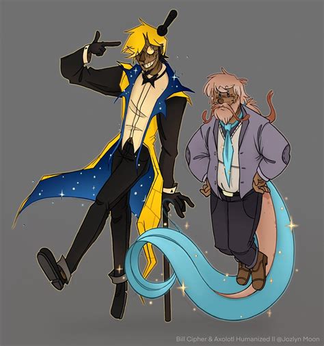 [OC] Humanization of Bill Cipher and The Axolotl from Gravity Falls I ...