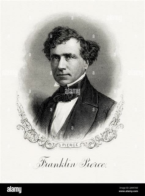 A portrait of Franklin Pierce, who was the 14th president of the USA ...