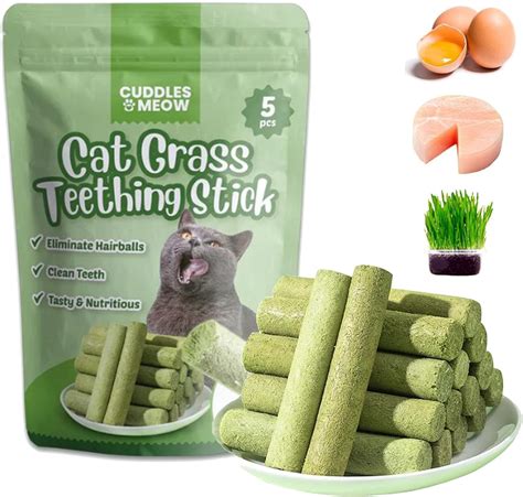 Amazon.com : Berdexa Cat Grass Teething Stick, Cuddles Meow Cat Grass ...