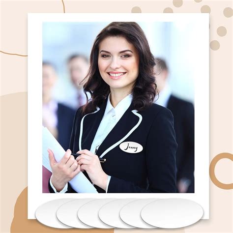 Sabary 20 Pack Oval Name Badge Tags Blanks with Magnet DIY India | Ubuy