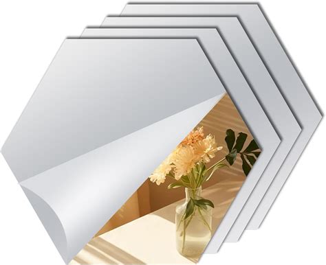 Faded 6-Piece Acrylic Hexagon Mirror Finish Wall Sticker Set – Stylish ...