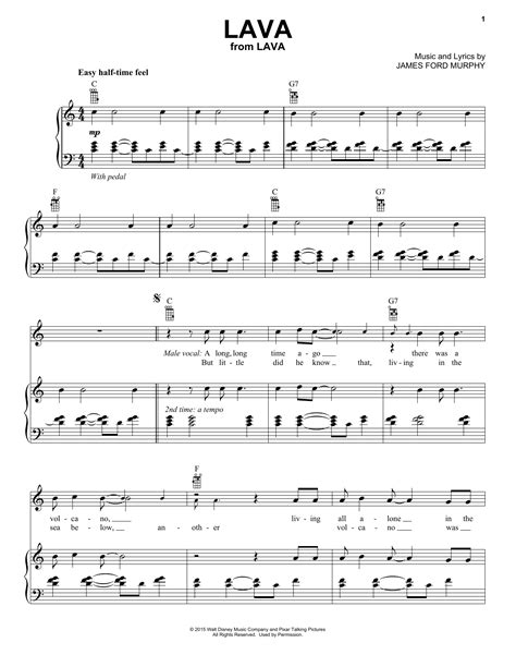 Lava (from Lava) by James Ford Murphy Sheet Music for Piano, Vocal ...
