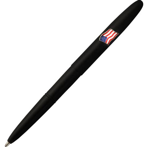 Fisher Bullet Space Pen, Matte Black w/ American Flag BestPensOnline.com