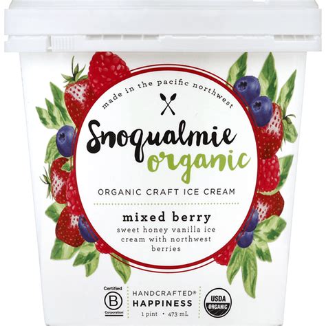 Snoqualmie Ice Cream, Craft, Organic, Mixed Berry (1 pt) Delivery or ...