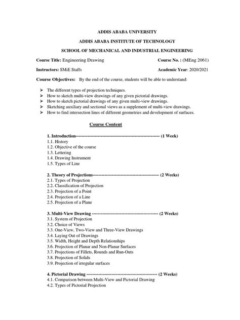 Image result for Engineering Drawing Course Outline