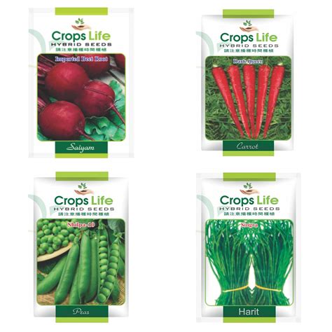 Crops Life Hybrid Vegetable Seeds Combo of 4 Varieties of seeds (Carrot ...
